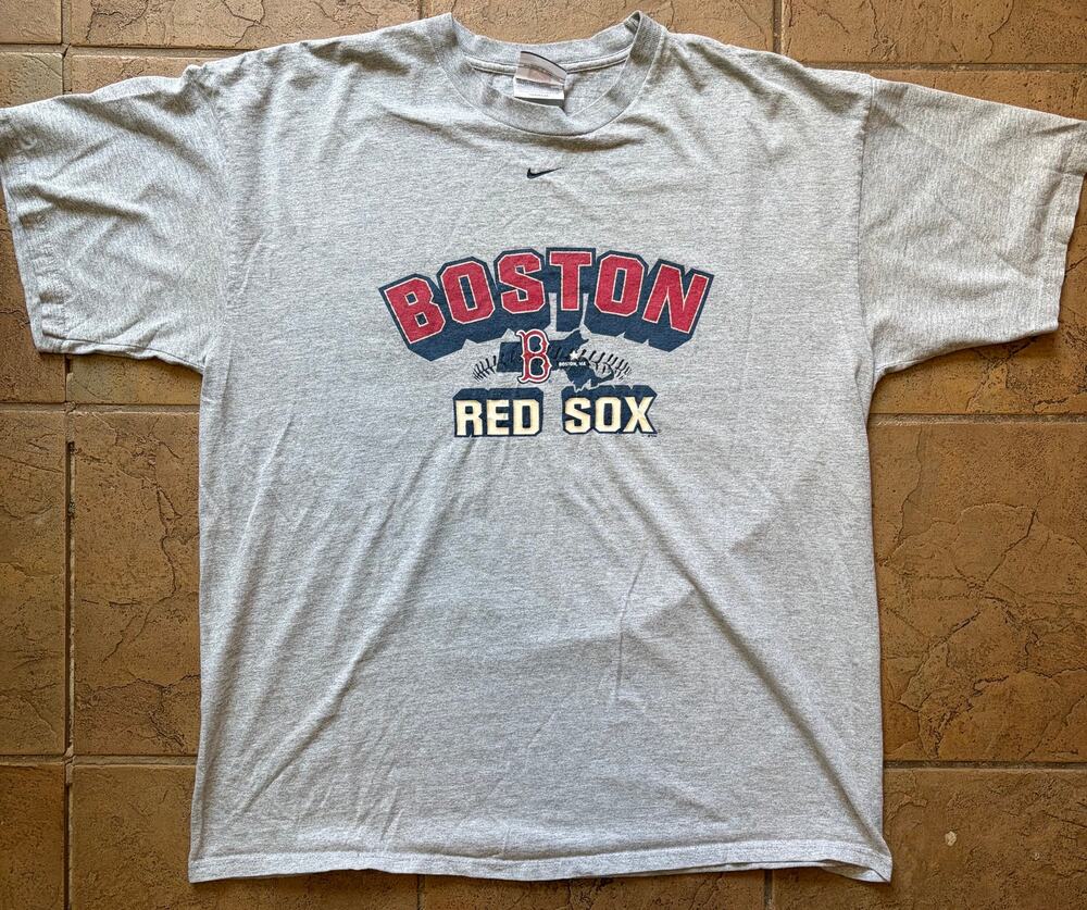 Vintage Nike Team Boston Red Sox T-Shirt Gray MLB Baseball Tee XL
